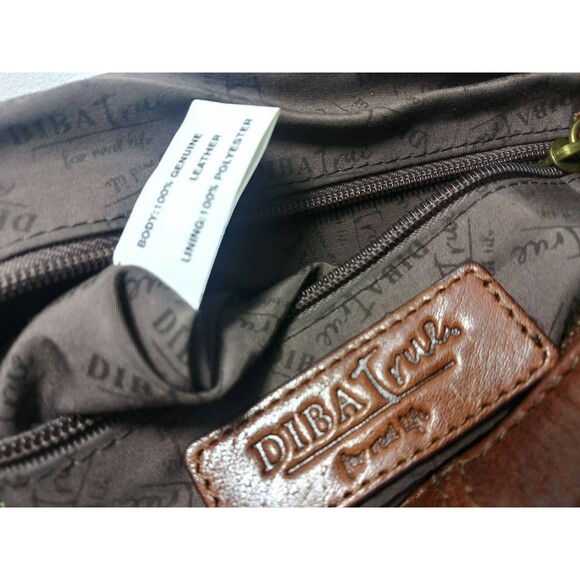 DIBA True Leather Shoulder Bag Chestnut Brown Medium Size Handbag - Picture 6 of 8